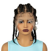 14 Inch HD 360° Full Lace Black Cornrow Braided Wig for Black Women